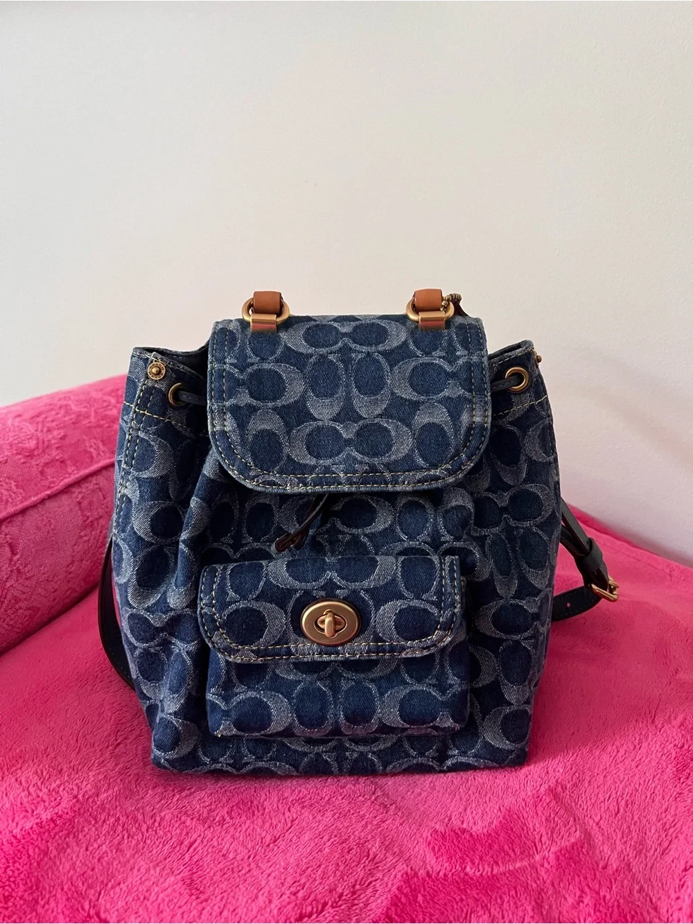 COACH denim riya 21 backpack